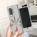 シャネルブランドGalaxy W20ケース大きな蝶結びGalaxy Z fold3ケースシンプルホワイトGalaxy F9000カバー全面保護ギャラクシーケース