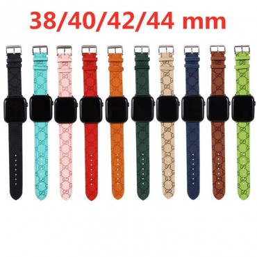 グッチブランドアップルウォッチ8/7ベルトおしゃれエンボス加工ロゴApple iwatch SE2バンド高品質レザー Apple Watch 6/seストラップ男女兼用38-45mm