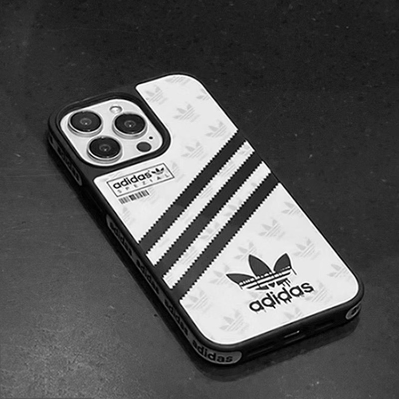 Adidas アディダスiphone14 15 pro 15 plusケースブランドカード入れアイフォン15/14/13/ 12 pro maxケースパロディーブランド携帯