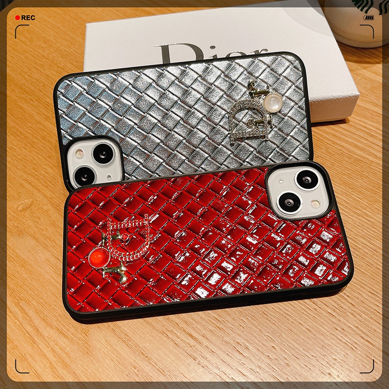 Diorアイフォン13pro/13promaxケース編み物タイプ