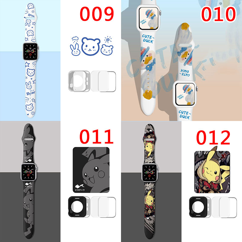 ザノースフェイスブランドアップルウォッチ 8/7/ultraベルトカウズ高品質シリコンApple Watch 6/se2バンドかわいいピカチュウ ミッキーマウス柄ストラップ人気