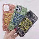 LOEWEロエベブランドiphone13/12/12pro max/12pro/12miniケース個性 刺繡ロゴiphone11/11pro maxケースファッション豊か色iphone x/xr/xs maxケース男女兼用iphone11pro/xs/se2/8/7plusケース