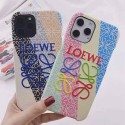 LOEWEロエベブランドiphone13/12/12pro max/12pro/12miniケース個性 刺繡ロゴiphone11/11pro maxケースファッション豊か色iphone x/xr/xs maxケース男女兼用iphone11pro/xs/se2/8/7plusケース