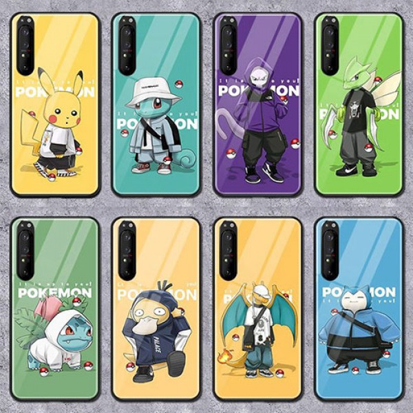 POKEMONブランドiphone12/12pro max/12mini/12proケース漫画風ソニーxperia1ii携帯ケースピカチュウGalaxy S21/S21+/21ultraガラスカバーファッション潮流huawei mate20/30/40 proケース任意の機種をカスタマイズ可能