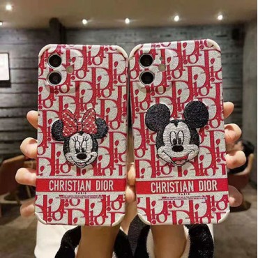 ディオールミッキー刺繍iphone12/12 pro/12 miniケースdior風  iphone x/xr/xs/xs maxケースかわいい iphone11/11pro maxケースファッションシンプルiphone8/se2/7 plusケースブランド