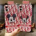 ディオールミッキー刺繍iphone12/12 pro/12 miniケースdior風  iphone x/xr/xs/xs maxケースかわいい iphone11/11pro maxケースファッションシンプルiphone8/se2/7 plusケースブランド