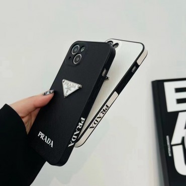 プラダブランドiphone 14proケース Prada 黒白2色ファッション iphone 14/14plus/14pro maxケース レディースメンズ人気 iphone13/13pro/13pro maxカバー 全面保護 軽量 iphone12/12pro/12pro maxケース