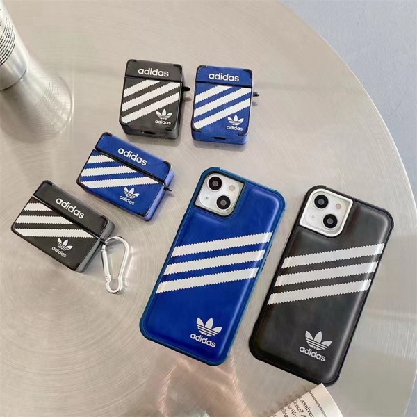 アディダスブランドiphone14/13ケースAdidas やわらか ソフトカバーアイフォン14+/13pro/13pro maxケース シンプルブランドロゴ 高品質 airpods 3/pro2カバー全面保護人気 iphone12/12pro/12pro maxケース