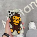 BAPEブランドiphone14/13ケースかっこいい 子猿柄 アイフォン14max/13pro/13pro maxカバー やわらかソフトカバーiphone12/12pro/12pro maxケースファッション潮流iphone11/11pro maxケース