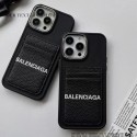 バレンシアガ iphone14ケースハイブランドBalenciaga カードポケット付き iphone14pro/14plus/15カバー レディースメンズ携帯ケースiphone 15 ultra 14pro max/13 pro max/12ケース