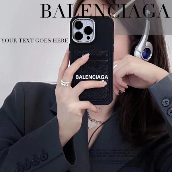 バレンシアガ iphone14ケースハイブランドBalenciaga カードポケット付き iphone14pro/14plus/15カバー レディースメンズ携帯ケースiphone 15 ultra 14pro max/13 pro max/12ケース