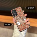 バーバリーブランドGalaxy S23ケース かわいいクマ柄 ファッション galaxy s23+/s23uケース スタイリッシュ 耐衝撃 ギャラクシーS22/S22+/S22Uケース 男女兼用人気