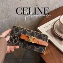 セリーヌ iphone14ケースハイブランドCeline 定番ロゴファッション iphone14plus/14pro/14pro maxケースベルト付き便利 iphone13/13pro/13pro maxケース メッキフレーム保護カバーアイフォン12/12pro/12pro maxカバー