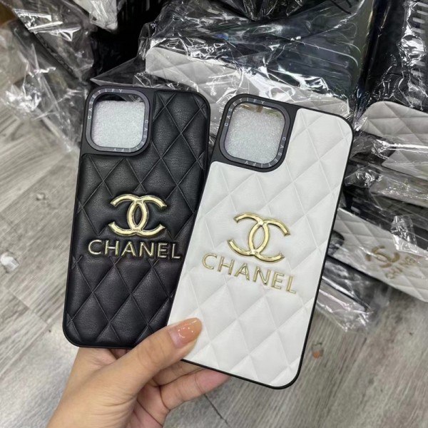 シャネルブランドiPhone 14plusケースChanel ホワイトブラックレザー製 iphone14/14pro/14pro maxケースおしゃれ 高品質 iphone13/13pro/13pro maxケース