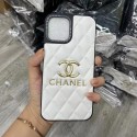 シャネルブランドiPhone 14plusケースChanel ホワイトブラックレザー製 iphone14/14pro/14pro maxケースおしゃれ 高品質 iphone13/13pro/13pro maxケース