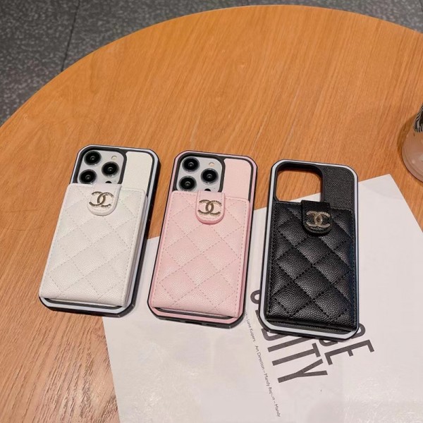 シャネルブランドiphone14ケースchanel ソフトレザー製 iphone15/14pro max/14plusケース カードポケット付きiPhone13/13pro maxカバー 女性愛用 激安 アイフォン12/12pro/12pro maxケース