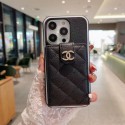 シャネルブランドiphone14ケースchanel ソフトレザー製 iphone15/14pro max/14plusケース カードポケット付きiPhone13/13pro maxカバー 女性愛用 激安 アイフォン12/12pro/12pro maxケース