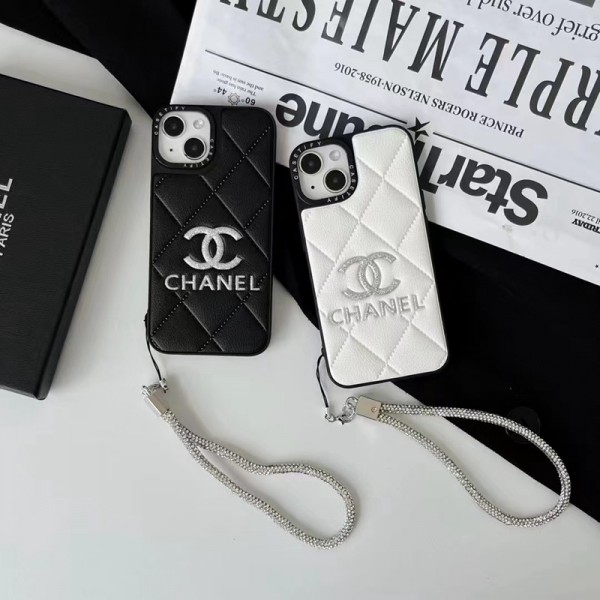 Chanel シャネルiphone14 15 PLUSケースブランドカード入れハイブランドiphone14pro/14 15plusカバー韓国風iphone14/13/13pro maxケースレディース斜め掛けiphone15 14 pro maxケースブランドコピーメンズ