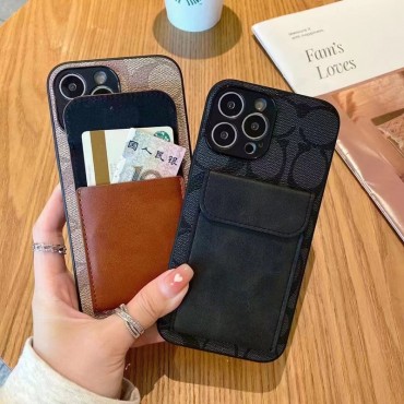 コーチブランドiphone14pro maxケース Coach 定番ロゴ 高品質 iphone14/14plus/14proカバー カードポケット付き 収納 iphone13/13pro/13mini/13pro maxカバー男女兼用人気 iphone12/12mini/12pro/12pro maxケース