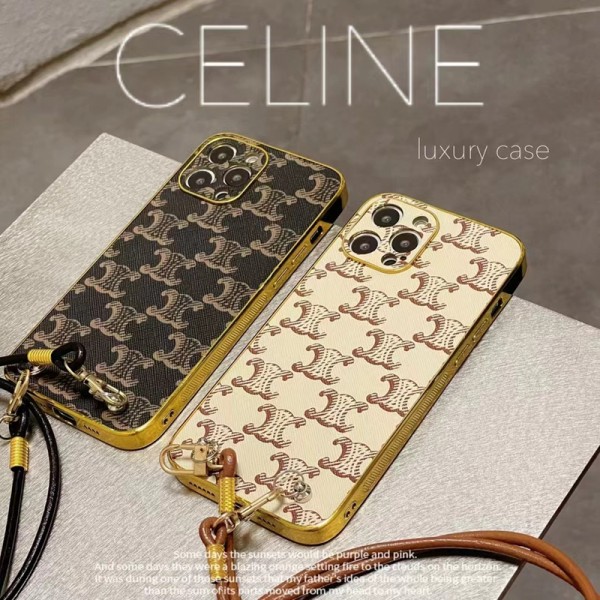 セリーヌブランドiphone14ケースCeline 定番ロゴ高品質アイフォン14plus/14pro/14pro maxカバーストラップ付き 便利 iphone13/13pro/13pro maxケース 全面保護 iphone12/12pro/12pro maxケース