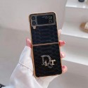 ディオールブランドGalaxy Z Flip4ケース 高級感 蛇紋革 ギャラクシー Z フォールド4ケース Dior おしゃれ キラキラロゴ galaxy z fold4/3/2保護ケース レディース向け人気 ギャラクシー Z フリップ3/4ケース