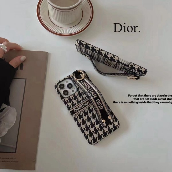 ディオールブランドiphone 14pro maxケース DIOR 定番 千鳥格 デザイン iphone 14/14plus/14proケース ハンドベルト付き便利 iphone13/13pro/13pro maxケース スタイリッシュ