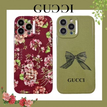 グッチ iphone14proケースハイブランドGUCCI おしゃれな花柄 iphone14/14plus/14pro maxカバー クラシックグリーンデザイン iphone13/13pro/13pro maxカバー 全面保護人気 アイフォン12/12pro/12pro maxケース