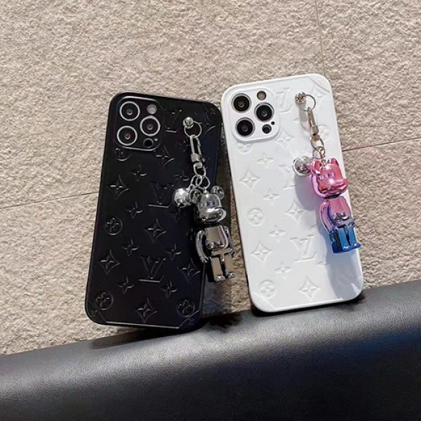 ルイヴィトンブランドiphone13ケースファッションアイフォン13pro/13pro maxケースエンボス加工高級感iphone12/12pro/12po maxケースキャラクター飾り付きiphone11/11pro maxケース