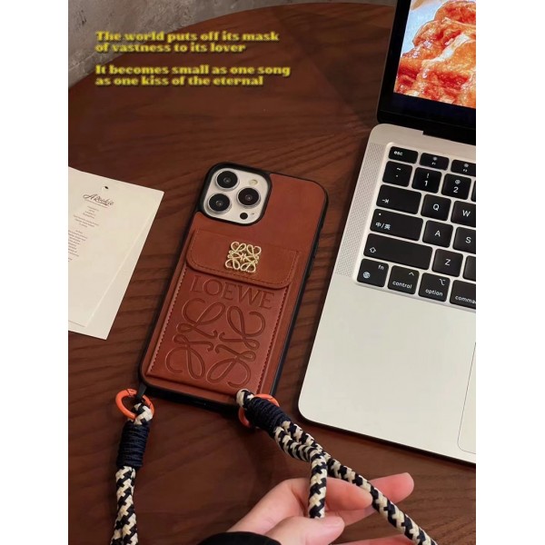 LOEWE ロエベハイブランドiphone14pro/14 15plusカバー人気アイフォン14pro max/13 15 proケース韓国風iphone14/13/15pro maxケースレディース斜め掛けハイブランドアイフォン15 14ケーストランク型