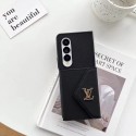 chanel ルイヴィトン prada プラダ ブランドgalaxy zflip 5/4ケース ブラック サムスン適用カバーシャネル YSL Galaxy Zfold5/4ケース カードポケット付き galaxy zflip3/zfold3ケース