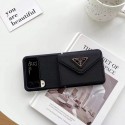 chanel ルイヴィトン prada プラダ ブランドgalaxy zflip 5/4ケース ブラック サムスン適用カバーシャネル YSL Galaxy Zfold5/4ケース カードポケット付き galaxy zflip3/zfold3ケース