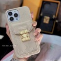 ルイヴィトンブランドアイフォン14ケースlouis vuitton ソフトレザー iphone14plus/14pro maxケース ショルダーストラップ付き iphone13/13pro/13pro maxケース 大人気