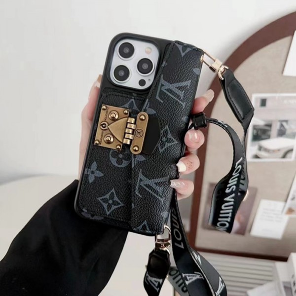 Lv ルイヴィトンiphone14 15 pro 15 plusケースブランドカード入れハイブランドiphone14pro/14 15plusカバー韓国風iphone14/13/15pro maxケースレディース斜め掛けアイフォン15/14/13/ 12 pro maxケースパロディー