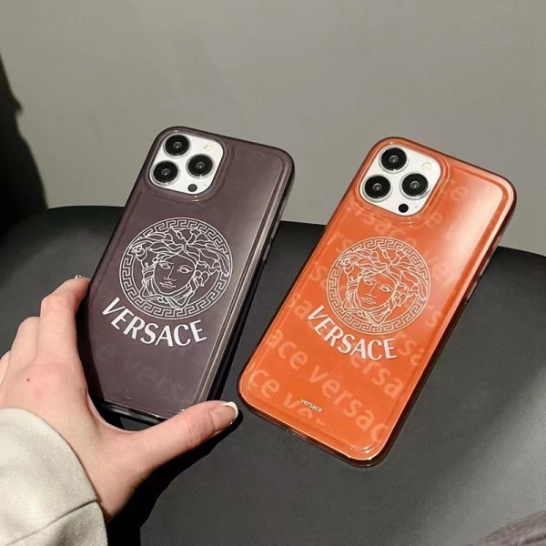 ヴェルサーチ iphone 14plusケースブランド Versace ソフト半透明カバーiphone14/14pro/14pro maxケースレディースメンズ人気 アイフォン13/13pro/13pro maxカバー 高品質