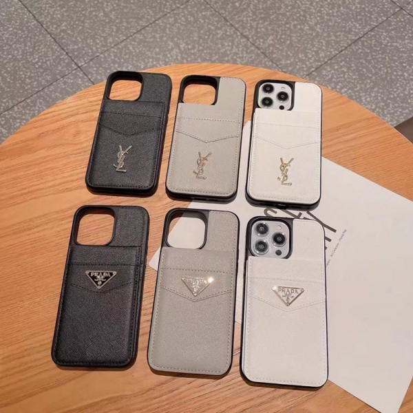 Prada プラダ Ysl イブサンローラン iphone14 15 ultraケースブランドカード入れハイブランドiphone14pro/14 15plusカバー人気アイフォン14pro max/13 15 proケースブランド携帯ケースiphone 15 ultra 14pro/13 pro maxケース手帳型