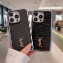 YSLブランドiphone16 14plus 15 16 pro maxケースイブサンローラン カードポケット付き収納 iphone15 16 14/14pro maxケース 豊か色選択 オシャレ iphone16 15 13/13pro/13pro max保護カバー 激安