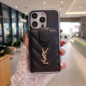 イブサンローランiphone14 15 16 pro max ケースハイブランドYSL カードポケット付き iphone16 15/14pro max/14plusカバー 女性愛用 ファッション アイフォン16 15 14 13/13pro max/12/11ケース