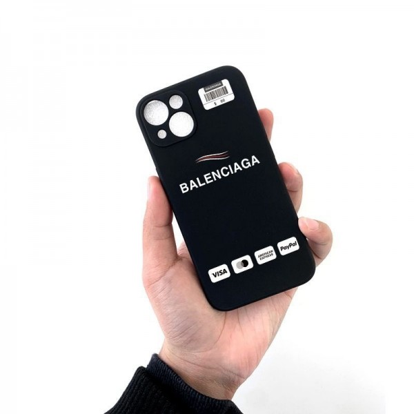 バレンシアガ iphone14proケースハイブランドBalenciaga ブラックソフトTPUカバー iphone14/14plus/14pro maxケース男女兼用人気 アイフォン13/13pro/13pro maxカバー