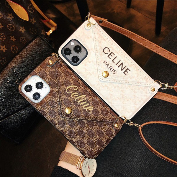 CELINE セリーヌハイブランドiphone14pro/16 15plusカバー人気アイフォン14pro max/16 15 proケース韓国風iphone16/14/13/15pro maxケースレディース斜め掛けハイブランドアイフォン16 15 14ケーストランク型