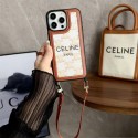 CELINE セリーヌiphone14 16 pro 15 plusケースブランドカード入れ韓国風iphone16/14/13/15pro maxケースレディース斜め掛けiphone15 plus14 16 pro maxケースブランドコピーメンズブランド携帯ケースiphone 16 15 pro max 14pro/13 pro maxケース手帳型