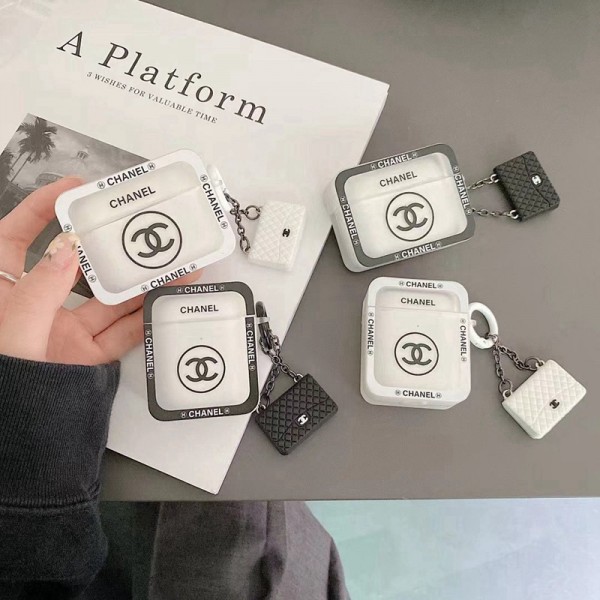 シャネルブランド airpods 3ケース シンプル 高品質 シリコンカバー エアーポッズ プロ2ケース Chanel 半透明デザイン 人気 airpods pro 1/2/3ケース