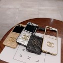 Chanel シャネルgalaxy zflip4 5 6ケースブランド人気Galaxy Z FLIP4 5 6ケース革製ブランドGalaxy z flip5 6カバー高品質手帳型Galaxy Zflip4 5 6ケースブランド