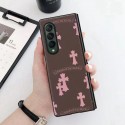 クロムハーツブランドGalaxy Zfold4ケースchrome hearts 定番ロゴスタイリッシュgalaxy zfold3カバー耐衝撃 ギャラクシー Z フォールド4/3ケース