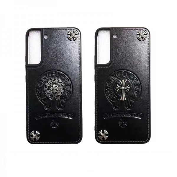クロムハーツブランドgalaxy s23ケース ブラック耐衝撃 ギャラクシー S23+/S23Uケース 男女兼用人気 Galaxy S22/S22+/S22Uカバー 超軽量 galaxy note20/note20uケース