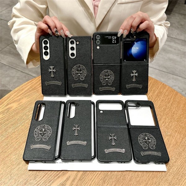 クロムハーツ Chrome Hearts Galaxy zflip4 5 6 7ケースブランド人気 Galaxy Z fold7 4 5 6ケース革製 クロムハーツ galaxy z fold7 6 5 4 3 2ケースハイブランドハイブランドギャラクシー z フリップ5 4 6 7ケース