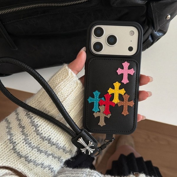 クロムハーツ Chrome Hearts iphone air 17 pro max 14 16 pro 15 plus 16eケースブランドカード入れハイブランドiphone16pro/17 15plusカバーiphone15 plus 14 16 17pro max 16eケースブランドコピーメンズブランド携帯ケースiphone17 16e 16 15 pro max 14plus/13 pro maxケース手帳型