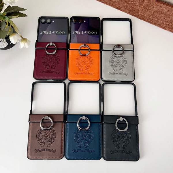 クロムハーツ Chrome Hearts人気Galaxy Z flip7 4 5 6ケース革製galaxy z flip7 6 5 4 3 2ケースハイブランド男女galaxy z flip7 5 4 6ケース手帳型Galaxy Zflip4 5 6 7ケースブランド