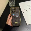 Coach コーチiphone14 16 pro 15 plus 16eケースブランドカード入れ人気アイフォン14pro max/16 15 proケース韓国風iphone16/14/13/15pro maxケースレディース斜め掛けハイブランドアイフォン16 15 14  16eケーストランク型