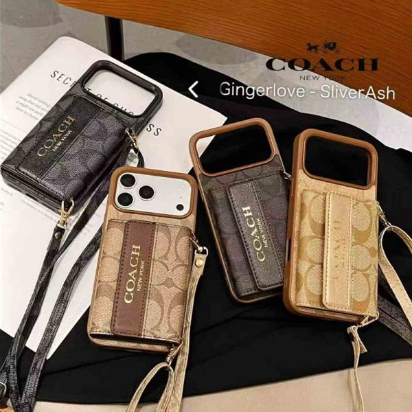 Coach コーチiphone 18promax 18pro air 17 pro max 14 16 pro 15 plus 16eケース背面にカード入れ付きブランドカード入れ人気アイフォン18 17pro max/16 15 proケースiphone15 plus 18 16 17pro max 16eケースブランドコピーメンズブランド携帯ケースiphone18 17 16e 16 15 pro max 14plus/13 pro maxケース手帳型