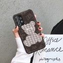 ディオールハイブランドGalaxy A72ケースかわいいクマ柄ギャラクシーカバーGalaxy A52ケース高品質 革紋カップル型Galaxy A52/A72ケース